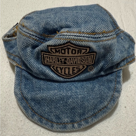 (NEW) Harley-Davidson Blue Denim Cap for dog. - Picture 1 of 3